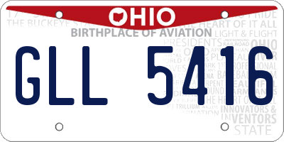 OH license plate GLL5416