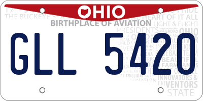 OH license plate GLL5420
