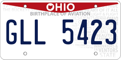 OH license plate GLL5423