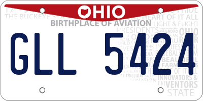 OH license plate GLL5424