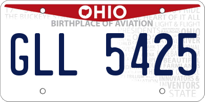 OH license plate GLL5425
