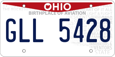 OH license plate GLL5428
