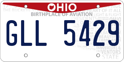 OH license plate GLL5429
