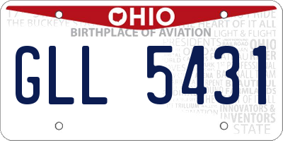 OH license plate GLL5431