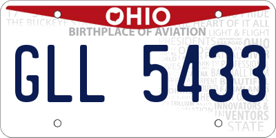 OH license plate GLL5433