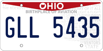 OH license plate GLL5435