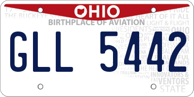 OH license plate GLL5442
