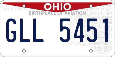 OH license plate GLL5451