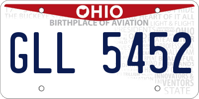 OH license plate GLL5452
