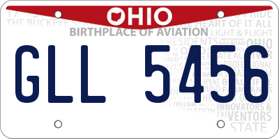 OH license plate GLL5456