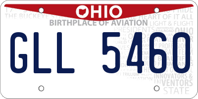 OH license plate GLL5460