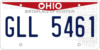OH license plate GLL5461