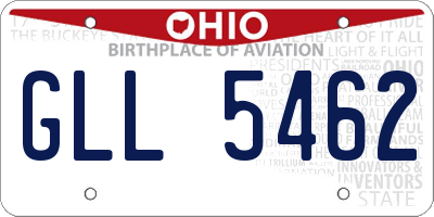 OH license plate GLL5462