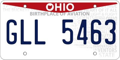 OH license plate GLL5463
