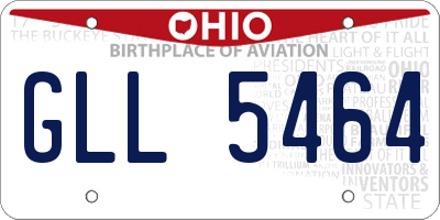 OH license plate GLL5464