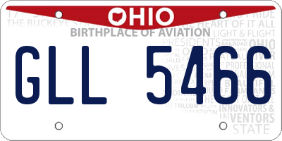 OH license plate GLL5466
