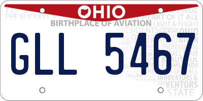 OH license plate GLL5467