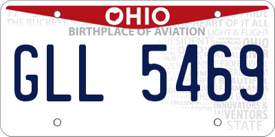OH license plate GLL5469