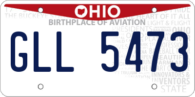 OH license plate GLL5473
