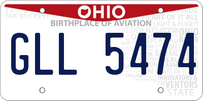 OH license plate GLL5474