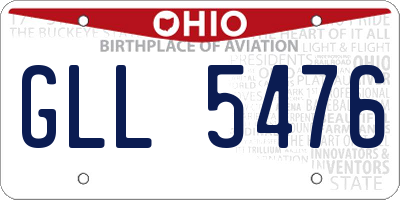 OH license plate GLL5476