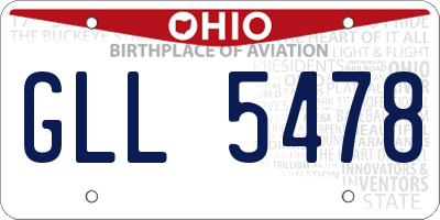 OH license plate GLL5478