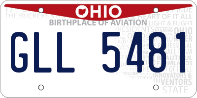OH license plate GLL5481