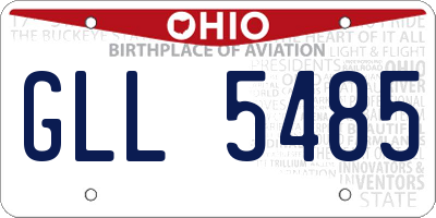 OH license plate GLL5485