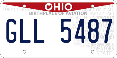 OH license plate GLL5487