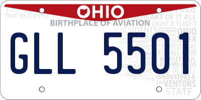 OH license plate GLL5501