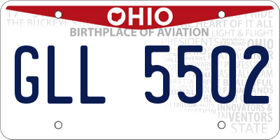 OH license plate GLL5502
