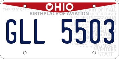 OH license plate GLL5503