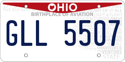 OH license plate GLL5507