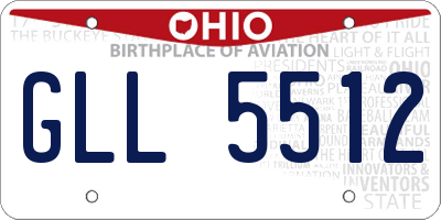 OH license plate GLL5512