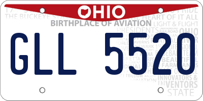 OH license plate GLL5520