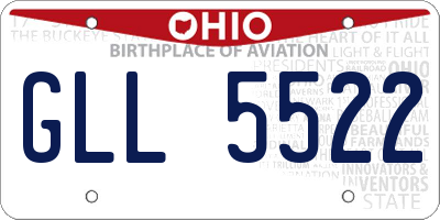 OH license plate GLL5522