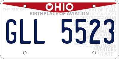 OH license plate GLL5523
