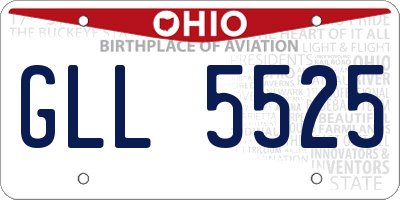 OH license plate GLL5525