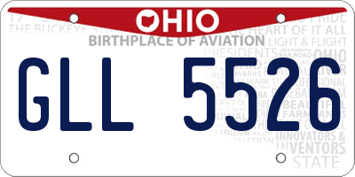 OH license plate GLL5526