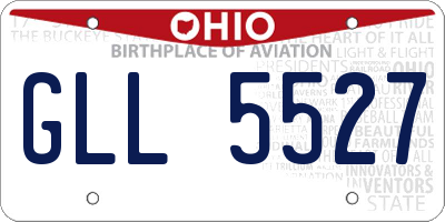 OH license plate GLL5527