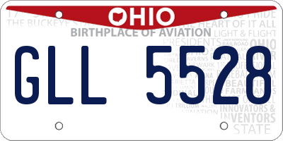 OH license plate GLL5528