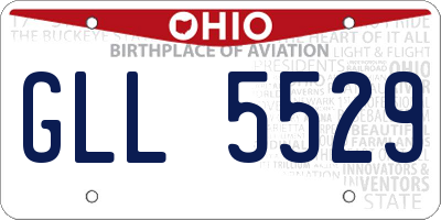 OH license plate GLL5529