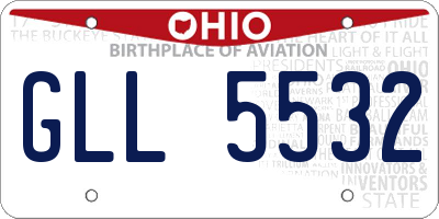 OH license plate GLL5532