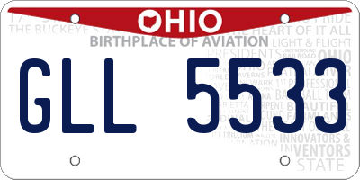 OH license plate GLL5533