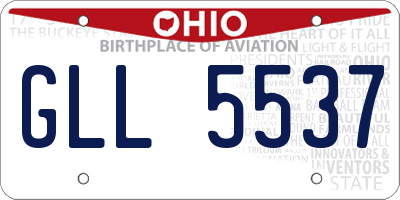 OH license plate GLL5537