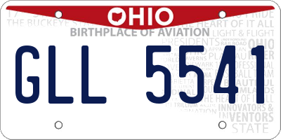 OH license plate GLL5541