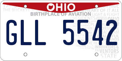 OH license plate GLL5542
