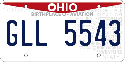 OH license plate GLL5543