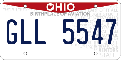 OH license plate GLL5547