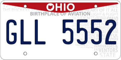OH license plate GLL5552